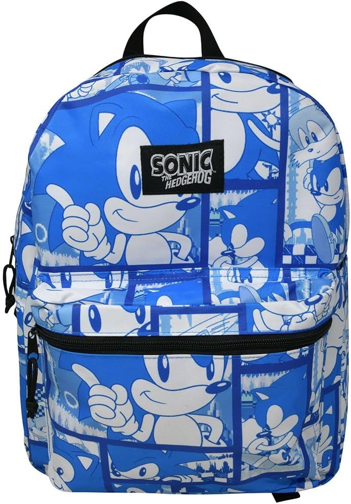 Bioworld Sonic The Hedgehog 16" Backpack with All Over Print