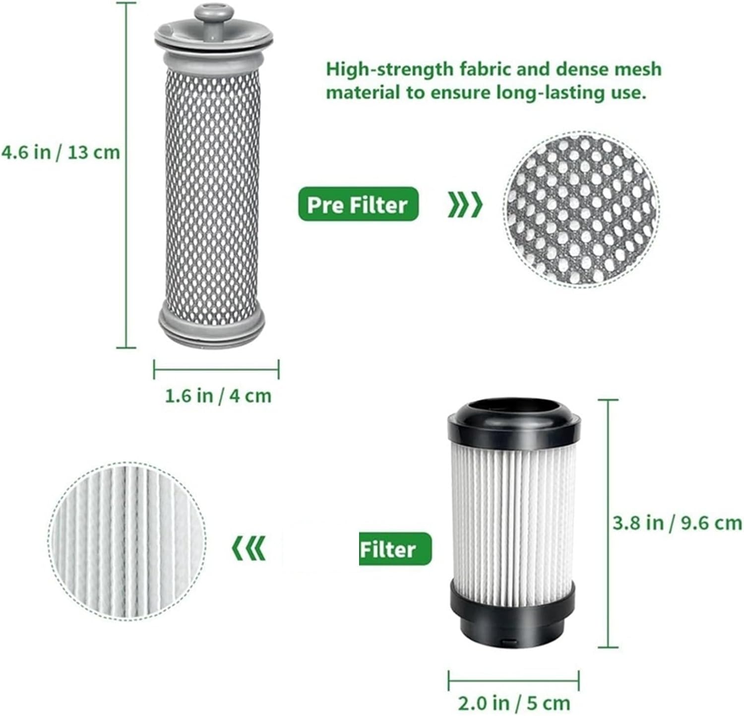 LICE-S15 Replacement Filter，Compatible For Tineco，Pure ONE S15 Series Pure ONE Air Pet Cordless Vacuum Cleaner, Pre & Post Filter.