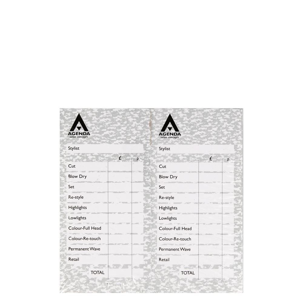 Agenda Salon Concepts Check Pads Grey 12x100 Leaf
