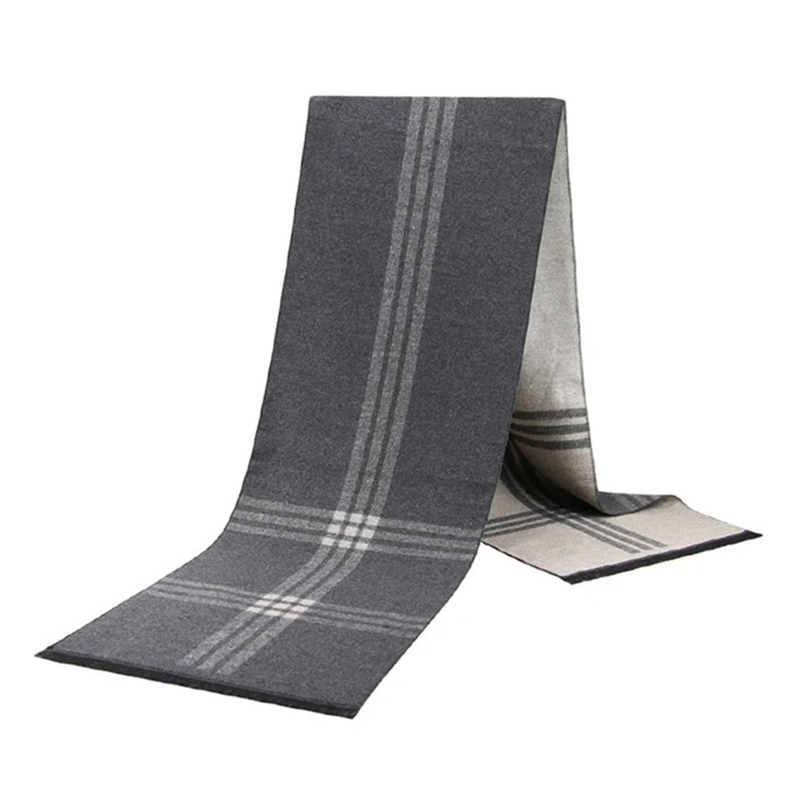 Luksusowy szalik męski zimowy ciepły szalik wełniany dla mężczyzn kaszmirowe szale jedwabne Casual Plaid biznes męski długi szal Pashmina tłumik