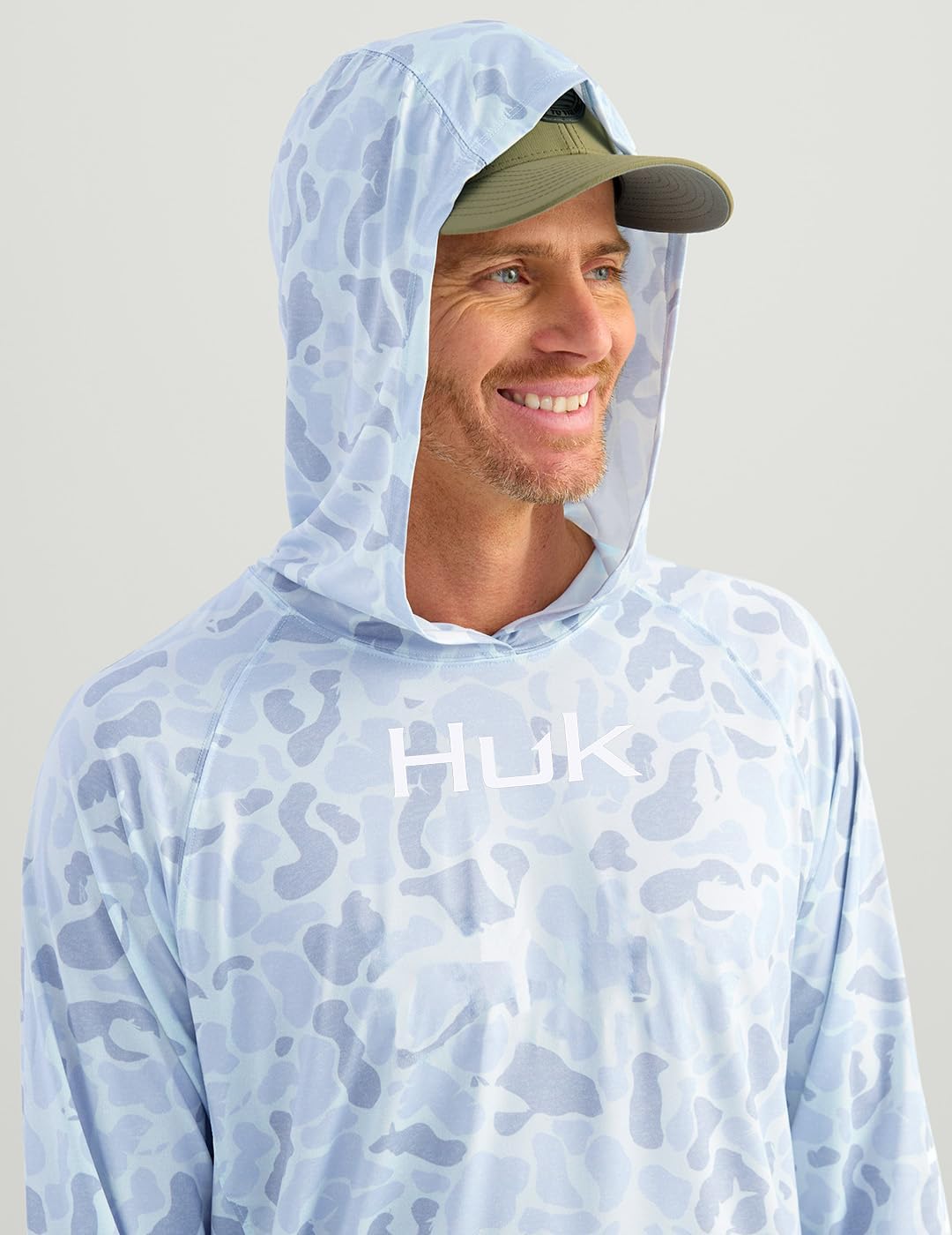 HUK Men's Airweight Hoodie, Lightweight Performance Long Sleeve Pullover With Upf Sun Protection