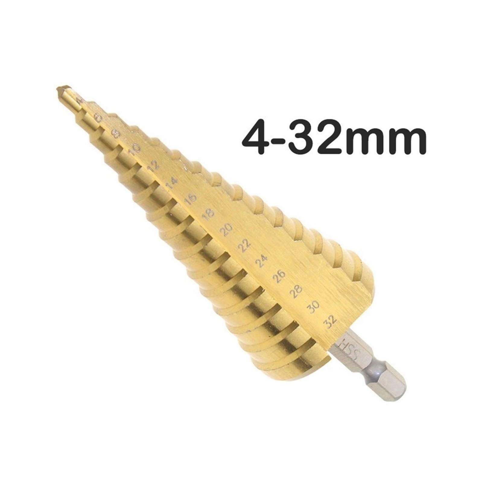 Herramientas de perforación Metal 3-12/4-12/20/32mm Broca escalonada Espiral Flauta HSS Cono de acero Titanio nitrado Mini juego de herramientas de perforación Cortador de agujeros Todo nuev
