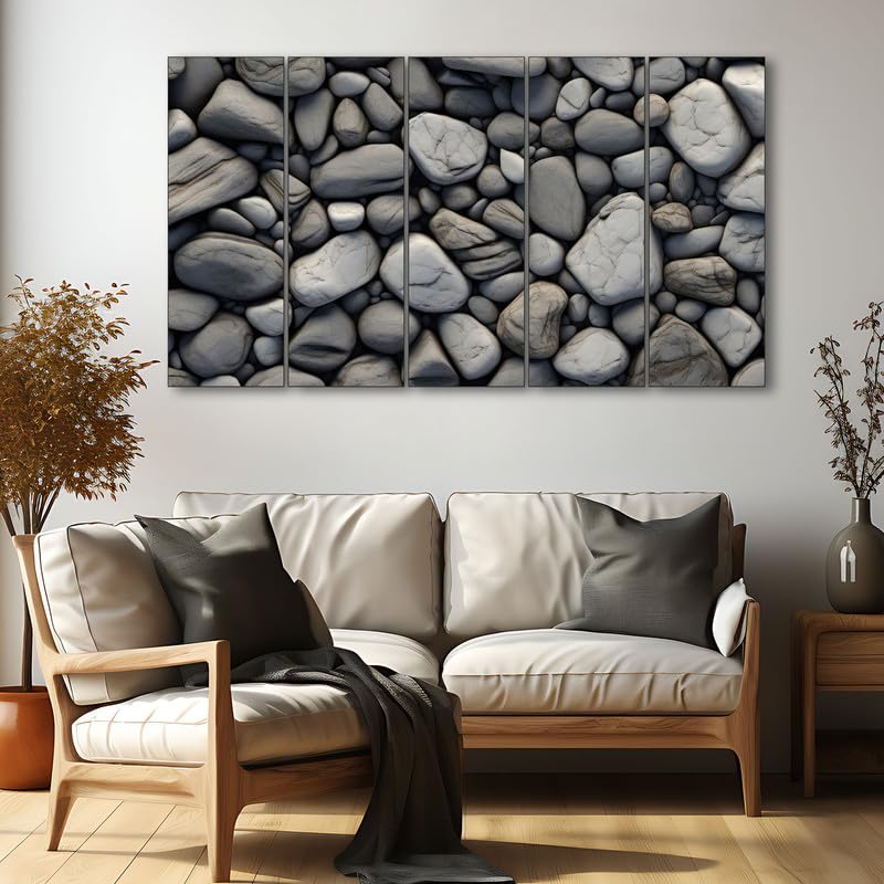 Image of The Castle Decor Abstract art painting with frame Big Size 36x60 Wall art for living room,Bedroom,Drawing room,Hotels-Wooden Framed-346
