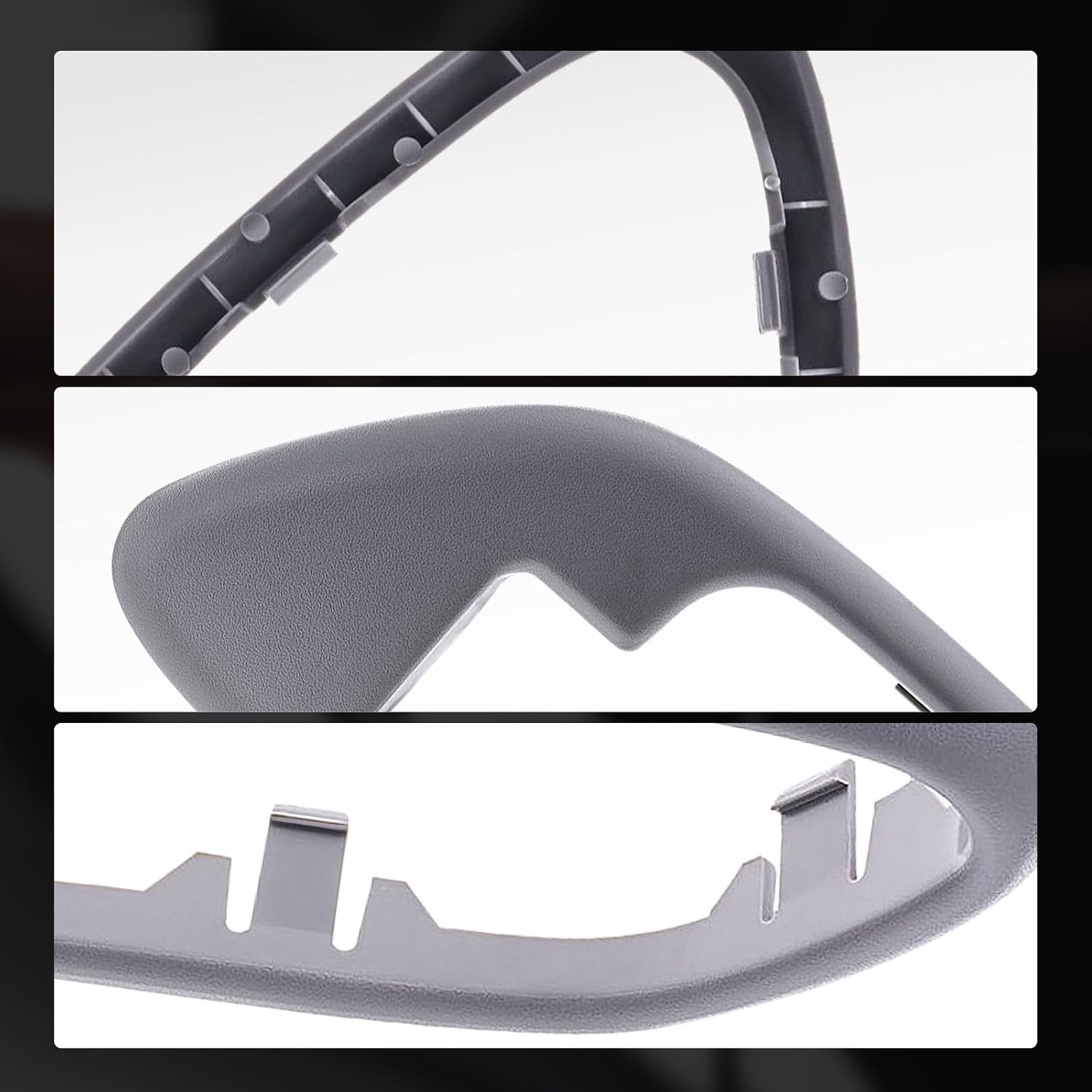 A-Premium Interior Door Handle Trim Bezel - Compatible with Chevy & GMC 1995-2000 Silverado C1500 C2500 C3500 K1500 K2500 K3500 Tahoe C3500HD Suburban Yukon, Gray, 2Pcs, Front or Rear Side