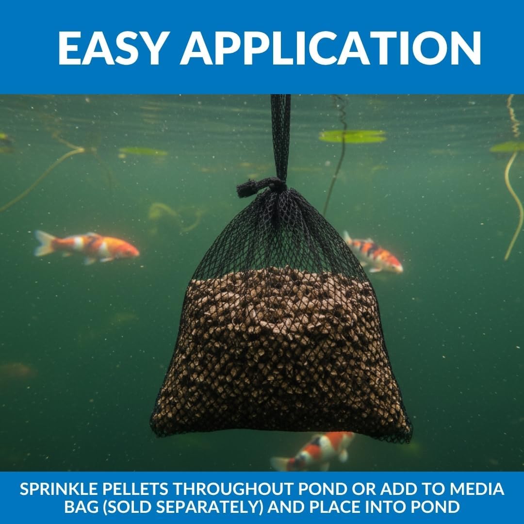 Barley Straw Pellets 5lb – Easy, No-Mess Barley Straw Pellets for Natural Pond Clarity – Humic Acid Fortified for Improved Balance – Safe for Koi Fish, Plants & Pets