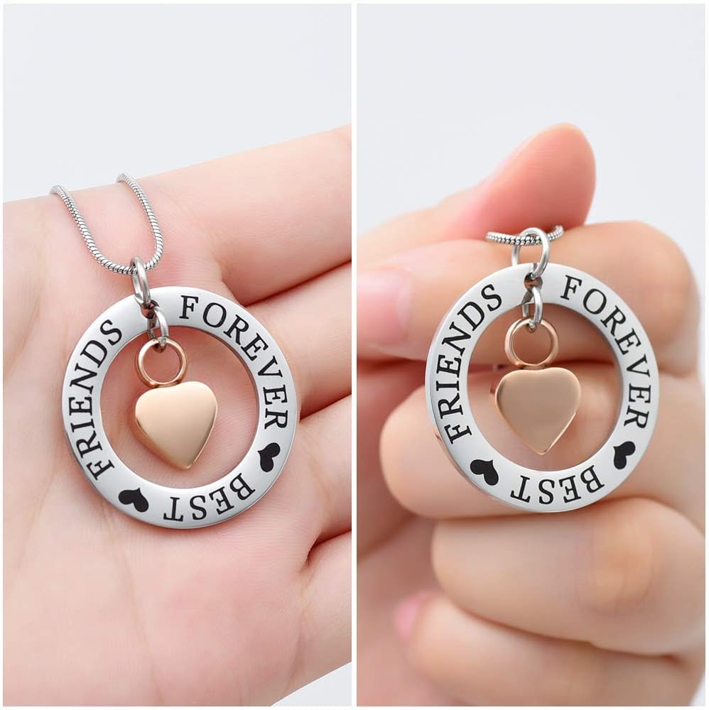 zeqingjw Cremation Jewelry Urn Necklace for Ashes Heart Keepsake Urn Pendant Memorial Ash Urn Jewelry for Women Men