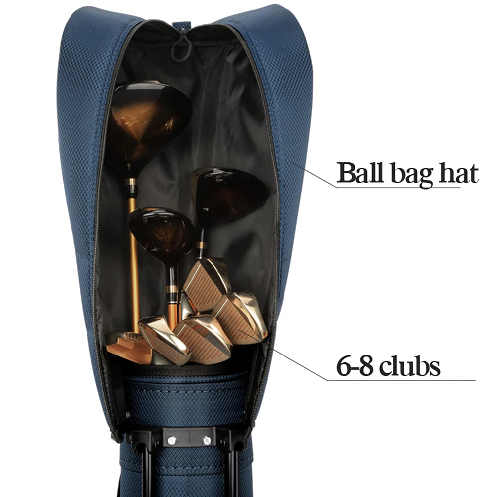 Golf Standtasche leichte Golftasche Pencilbag Reisebag Pencil Practice Case, schwarz/blau, Platz für 6-7 Schläger