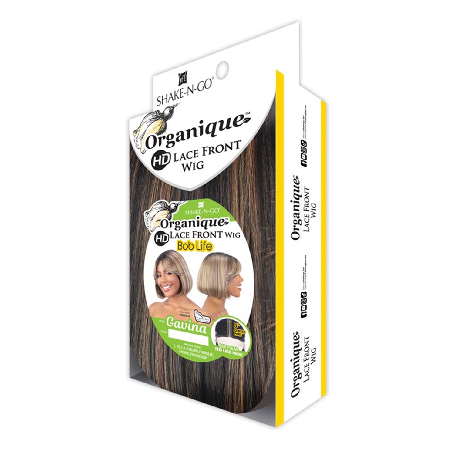 FREE TRESS Milky Way Organique HD Lace Front Wig Bob Life Gavina (1B)