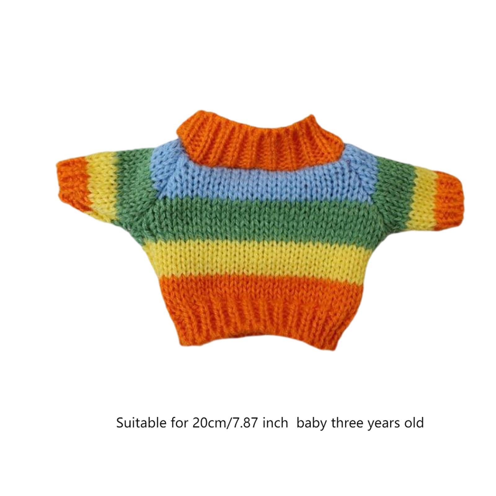 20 cm Puppenoutfit mit Pullover für Kinder Im Alter von 5 10 Jahren, Regenbogenpullover