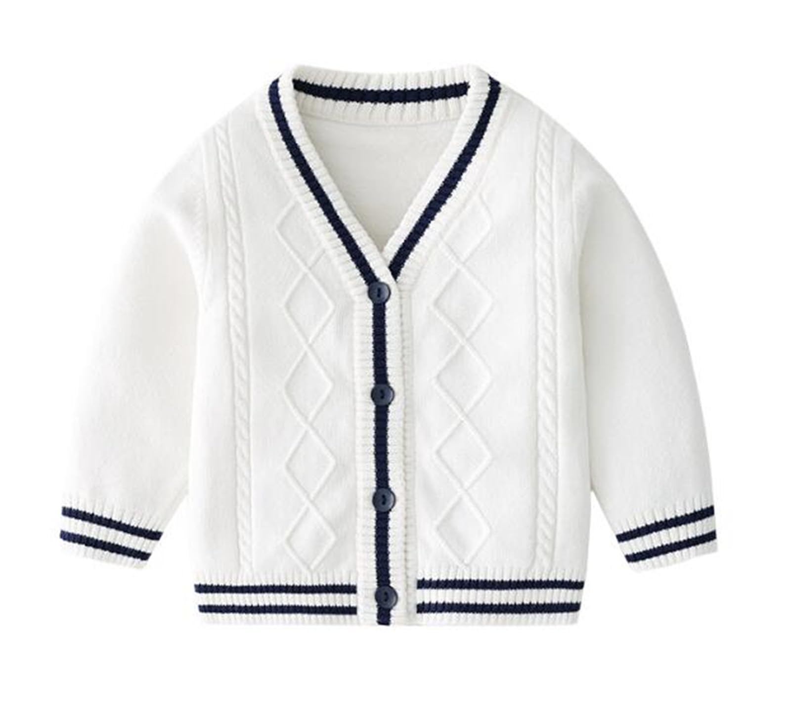Boys Girls School Uniform Cardigan Sweater Soft Cotton V-Neck Soft Cotton Knit Outerwear
