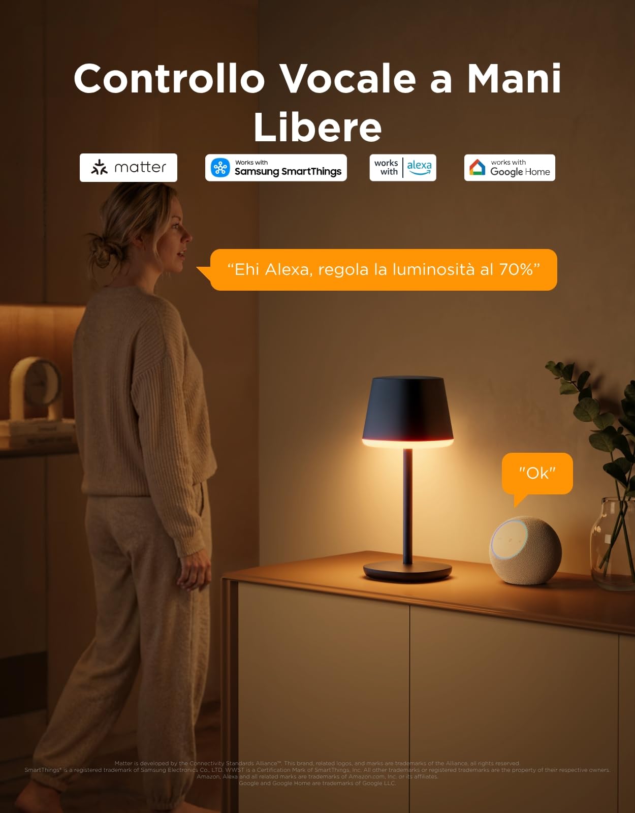 Govee Lampada da Tavolo senza Fili, RGBICWW Lampada da Comodino LED Compatibile con Mattel Alexa, Dimmerabile 500lm e Ricaricabile 4800mAh, 72 Scene, 2700-6500K per Soggiorno Camera da Letto Scrivania