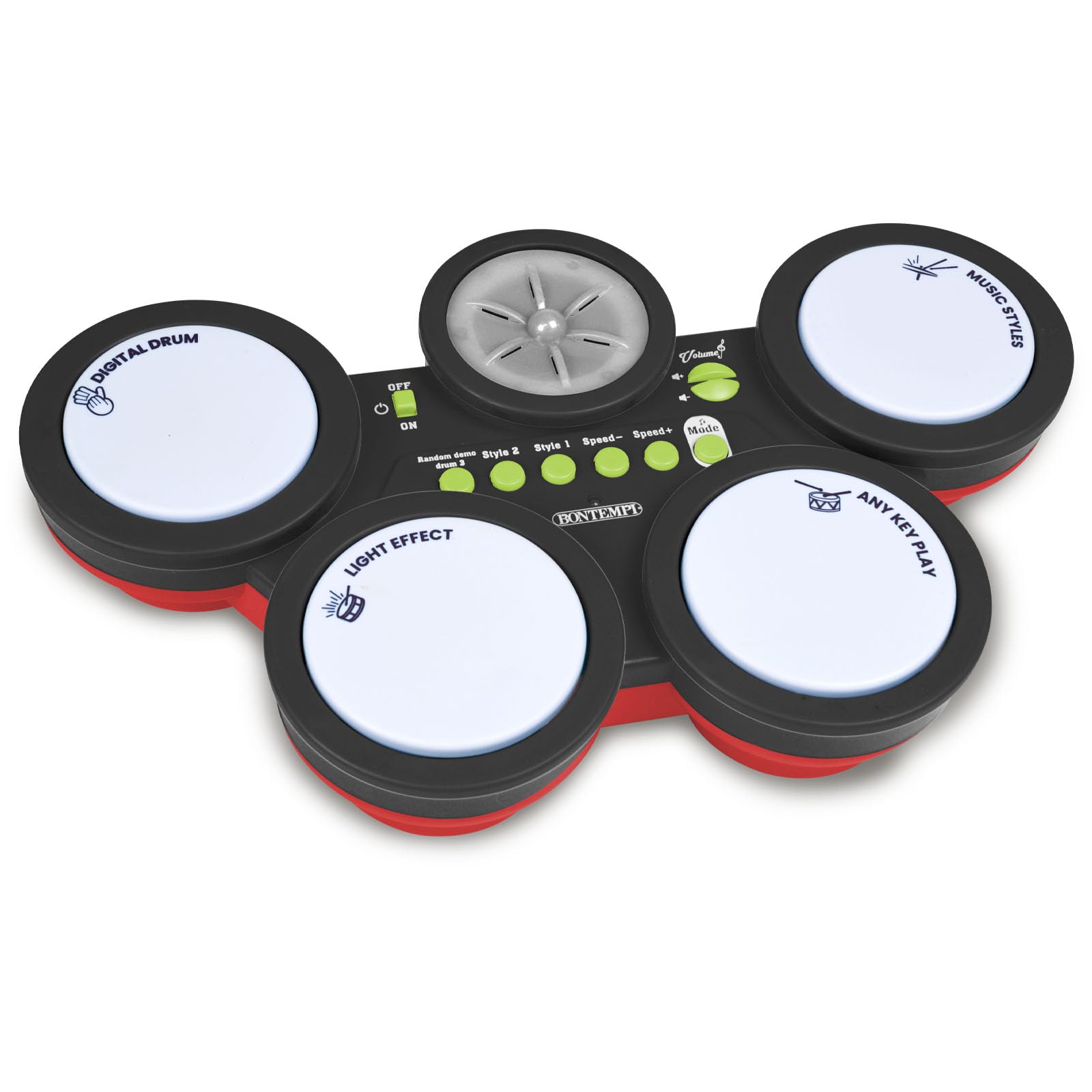 Bontempi | BeatLume - Percussioni Elettroniche che Illuminano e Incantano, Nero, 390x250x65 mm