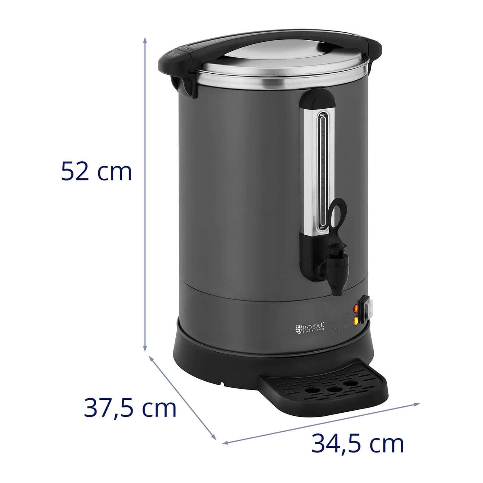 Royal Catering RC-WBDWTC14G Cafetera de filtro 14 L Acero inoxidable Gris Cafetera automática Cafetera automática