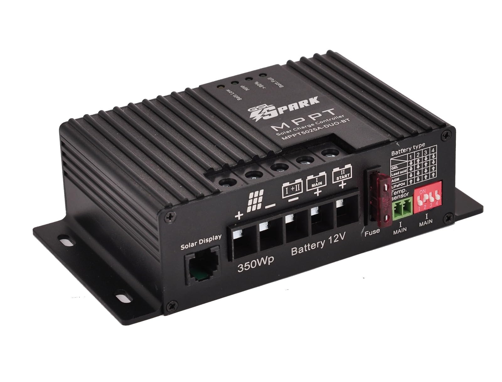 25A SPARK MPPT solar charge controller 12V Dual Duo