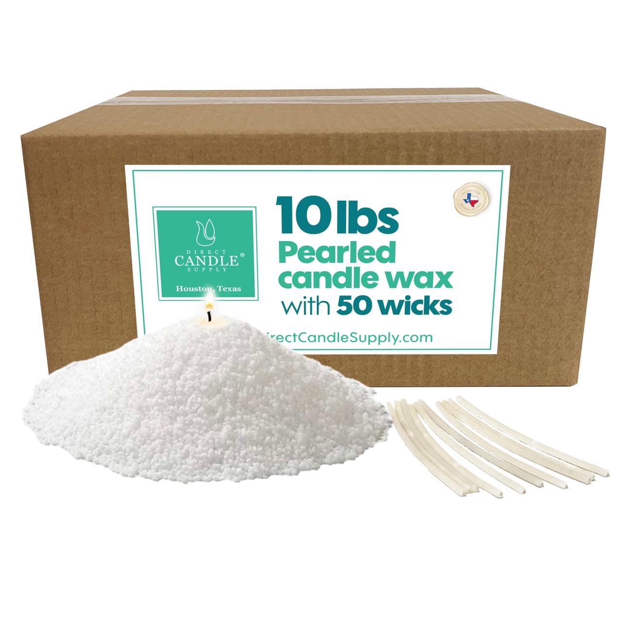 Direct Candle Supply - Bloque de cera de palma de nieve de 10 libras para hacer velas con mechas, para contenedores, moldes y velas de pilar, cera de vela 100% natural