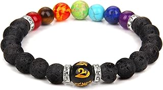 Pulsera Arus 7 Chakras, Pulsera Arus 7 Chakras Original, Healthbangle Lymphatic Drainage Chakra Bracelet, 7 Chakra Bracelet with Real Stones (C)