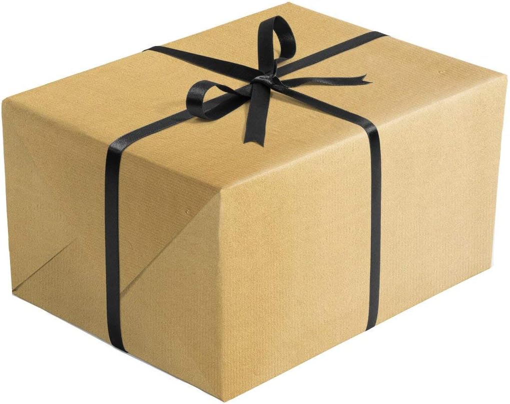Jillson Roberts Gift Wrapping Paper, 2-Sided Kraft Black & Gold (8 Rolls 5ft x 30in)
