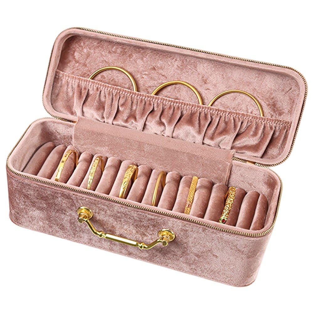 Scatola Porta Gioielli con Fodera Morbida, Organizer per Bracciali, Orecchini E Anelli, Ideale per Viaggi, Casa E Matrimoni.