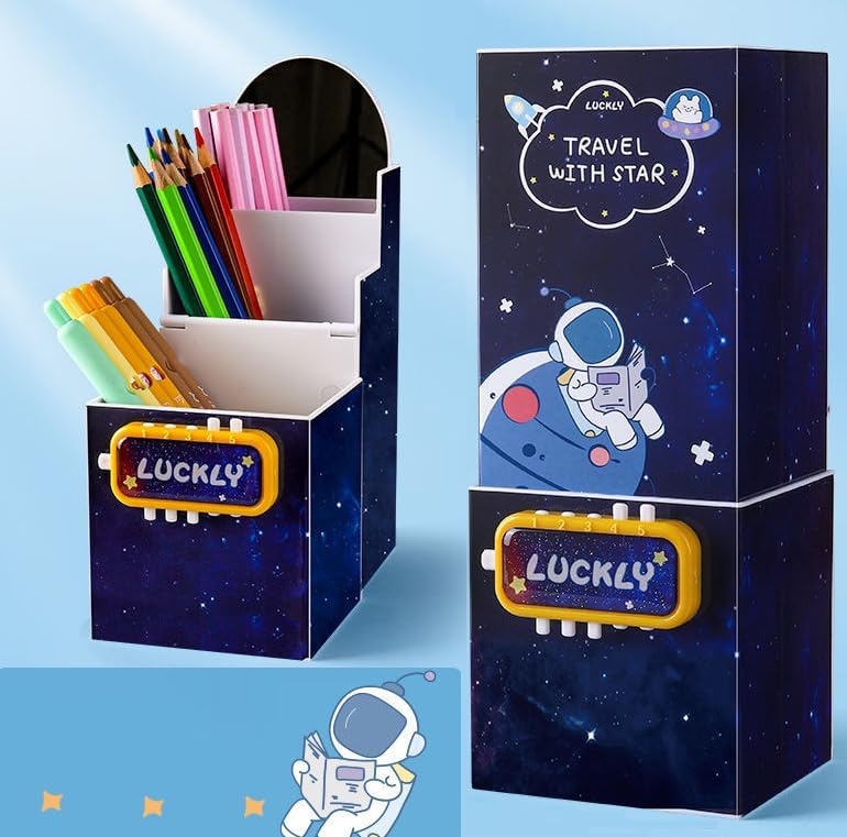 Image of 3D Unicorn Cover Large Capacity Pencil Case Compass with Compartments, School Supply Organizer for Students, Stationery Box, Cosmetic Zip Pouch Bag (1 Unit) (Folding Pencil Case)