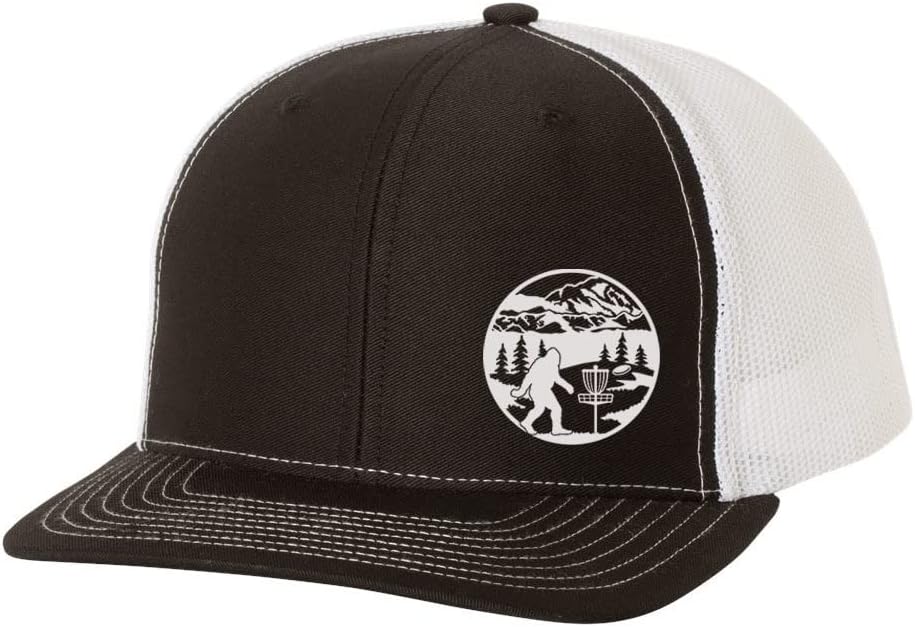 Trenz Shirt Company Disk Golf Bigfoot Throwing Disk Golfer Mens Embroidered Mesh Back Trucker Hat