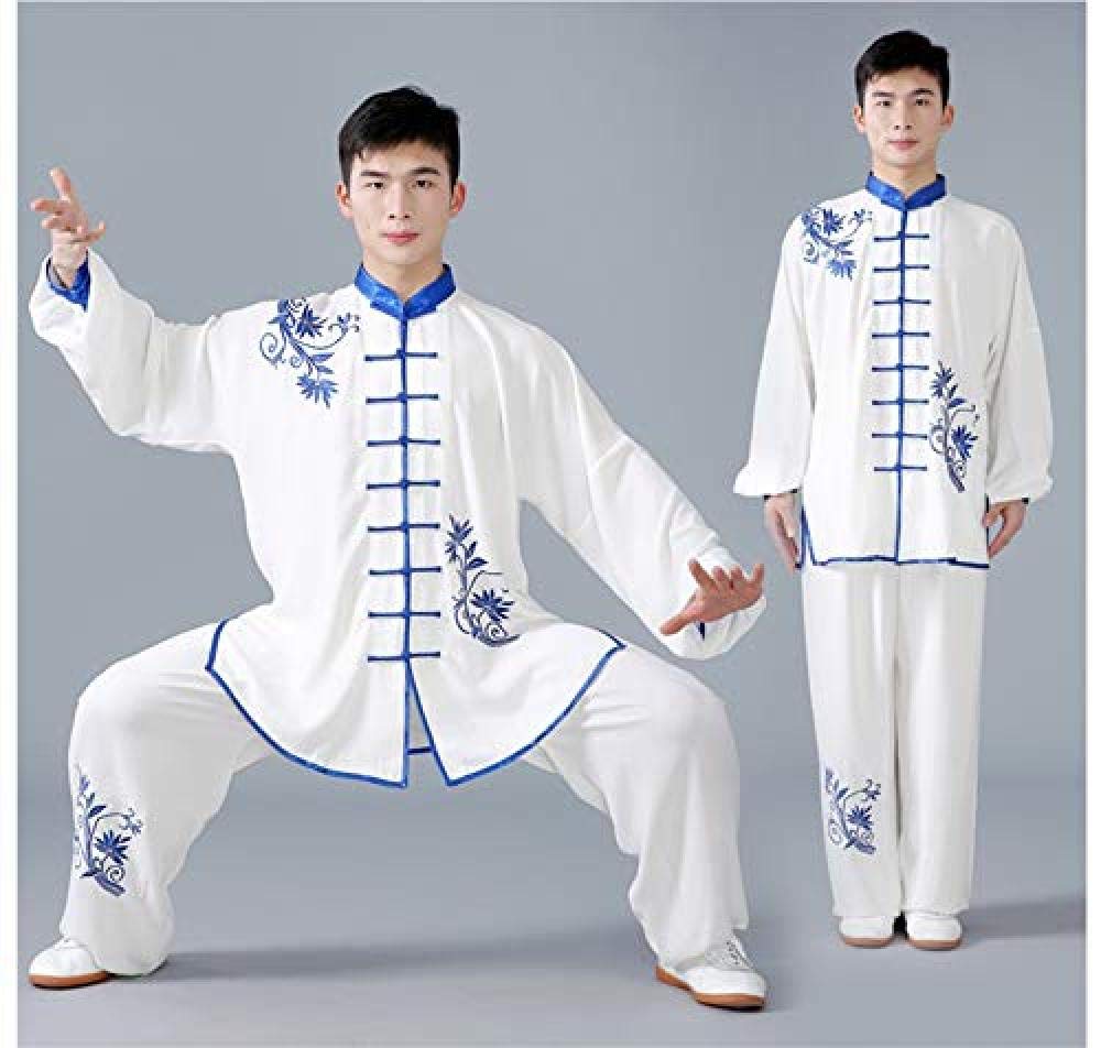 Tai Chi Mundur bawełniany Chiński strój artystyczny do Kung Fu, niebieski-XL