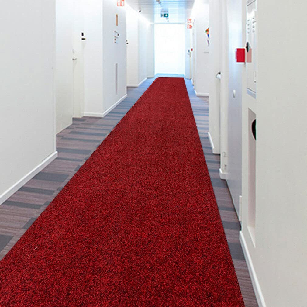Tapis De Cuisine Absorbant Antidérapant Bordé | 52 X 240 Cm | Lavable En Machine | Bordeaux