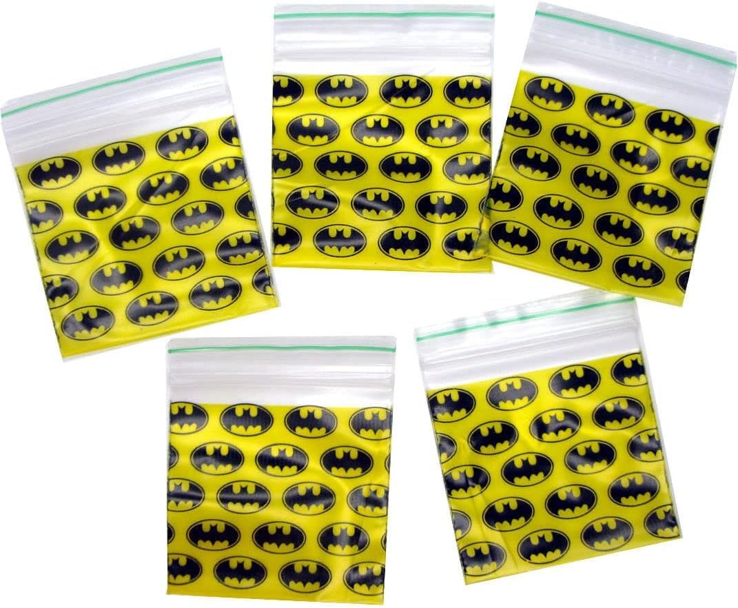 Grip Seal Bags Resealable Bags Poly Plastic Storage Bags Zip Lock Bags Baggies 30x30mm Small Plastic Bat Desing Bag (100)