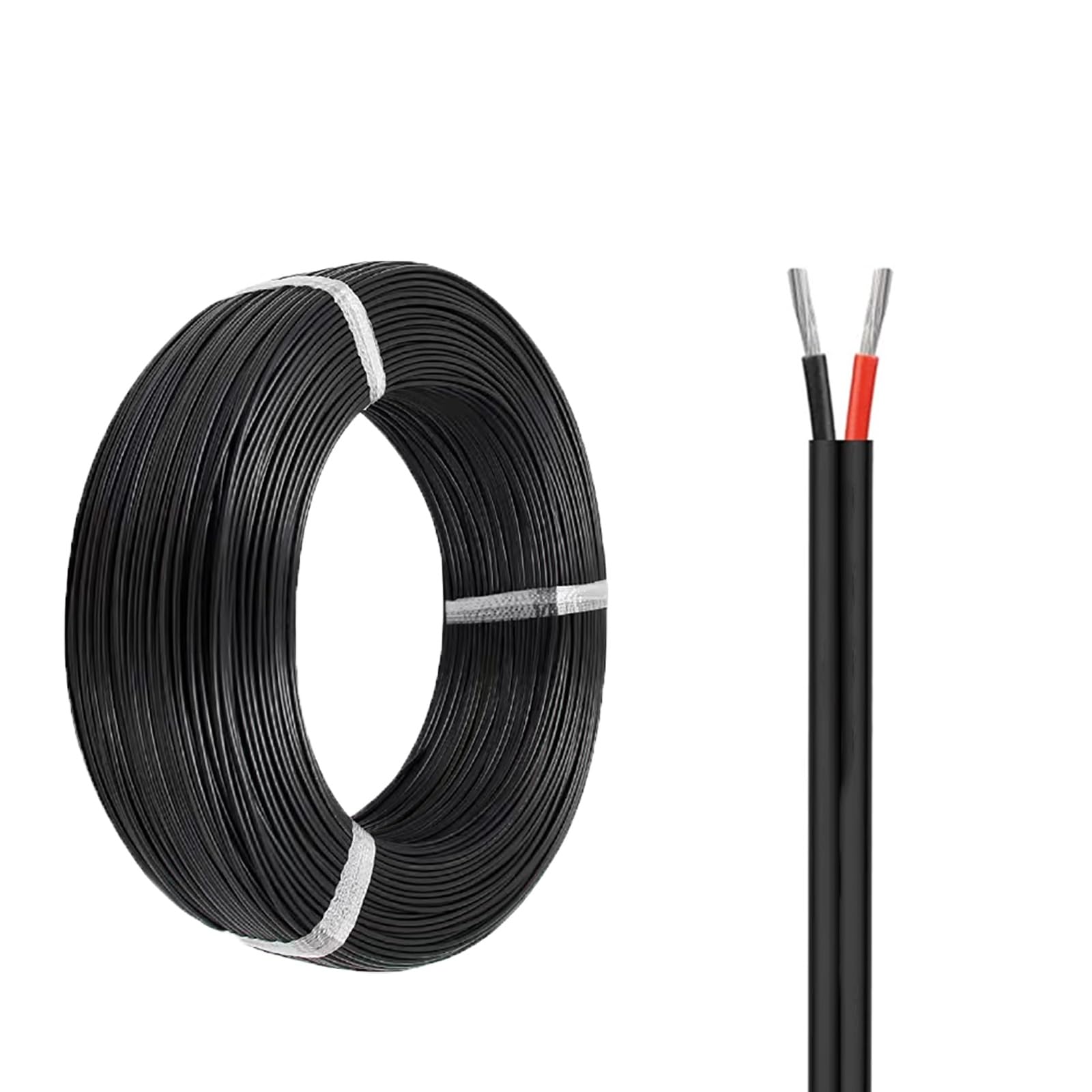 Wysokotemperaturowy przewód elektryczny, 2-żyłowy kabel UL 2586 10-20 AWG 25/50/100 Ft Miedź cynowana termicznie PVC(100ft,14AWG)