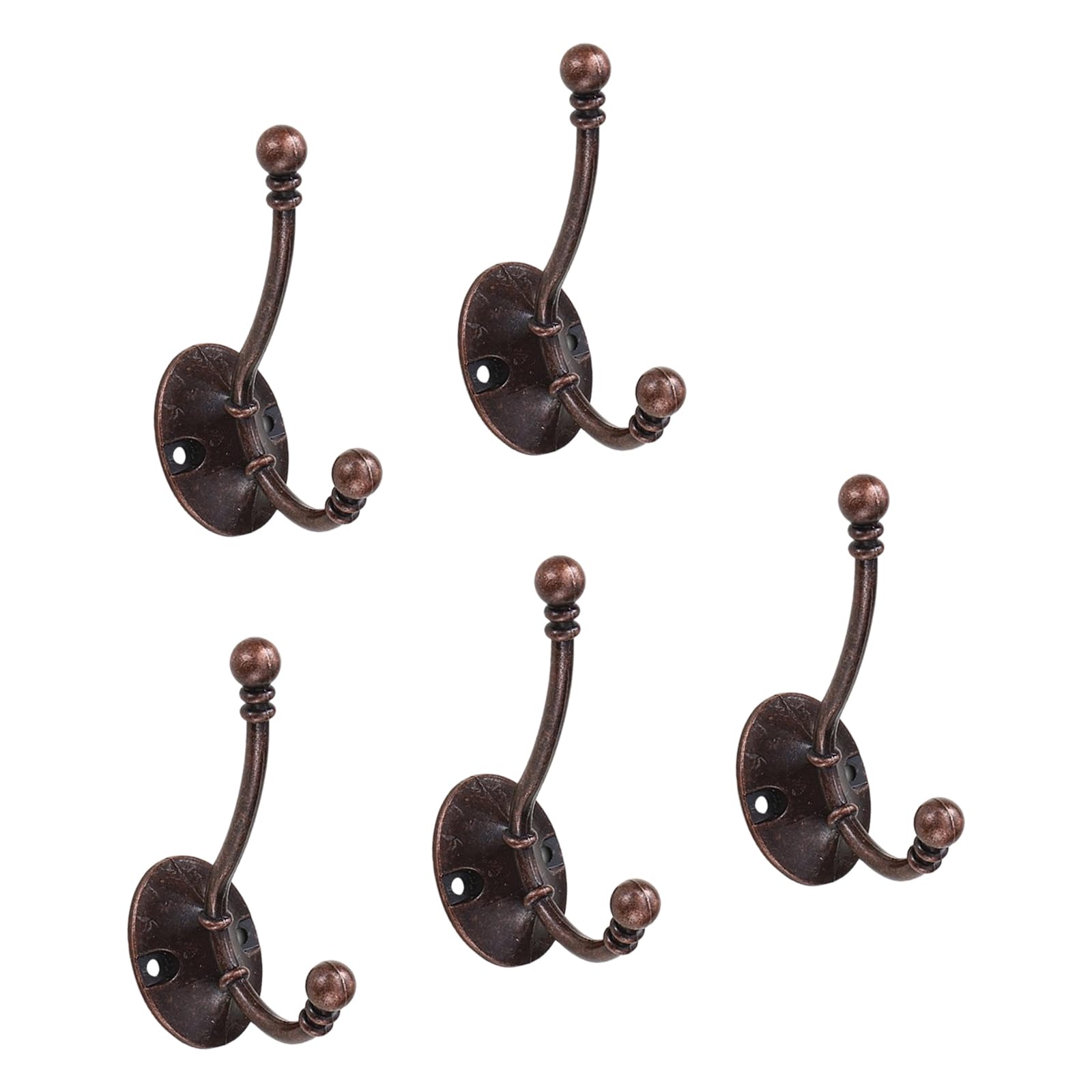 Zxfdsfdbnm Red Bronze 5 Pack Alloy Wall Hooks Heavy Duty Rustproof For Towels Clothes Hanging Bathroom Kitchen Wall Hook