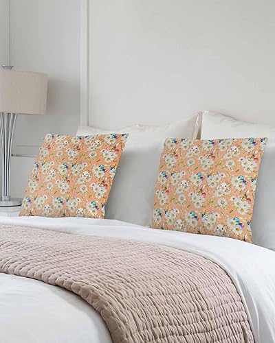 Miniatura 3 de Pack of 2 Cotton Throw Pillow Covers, Easter Bunny Eggs Daisy Soft Square Pillow Covers Home Decoration Pillowcases for Living Room Bedroom Couch