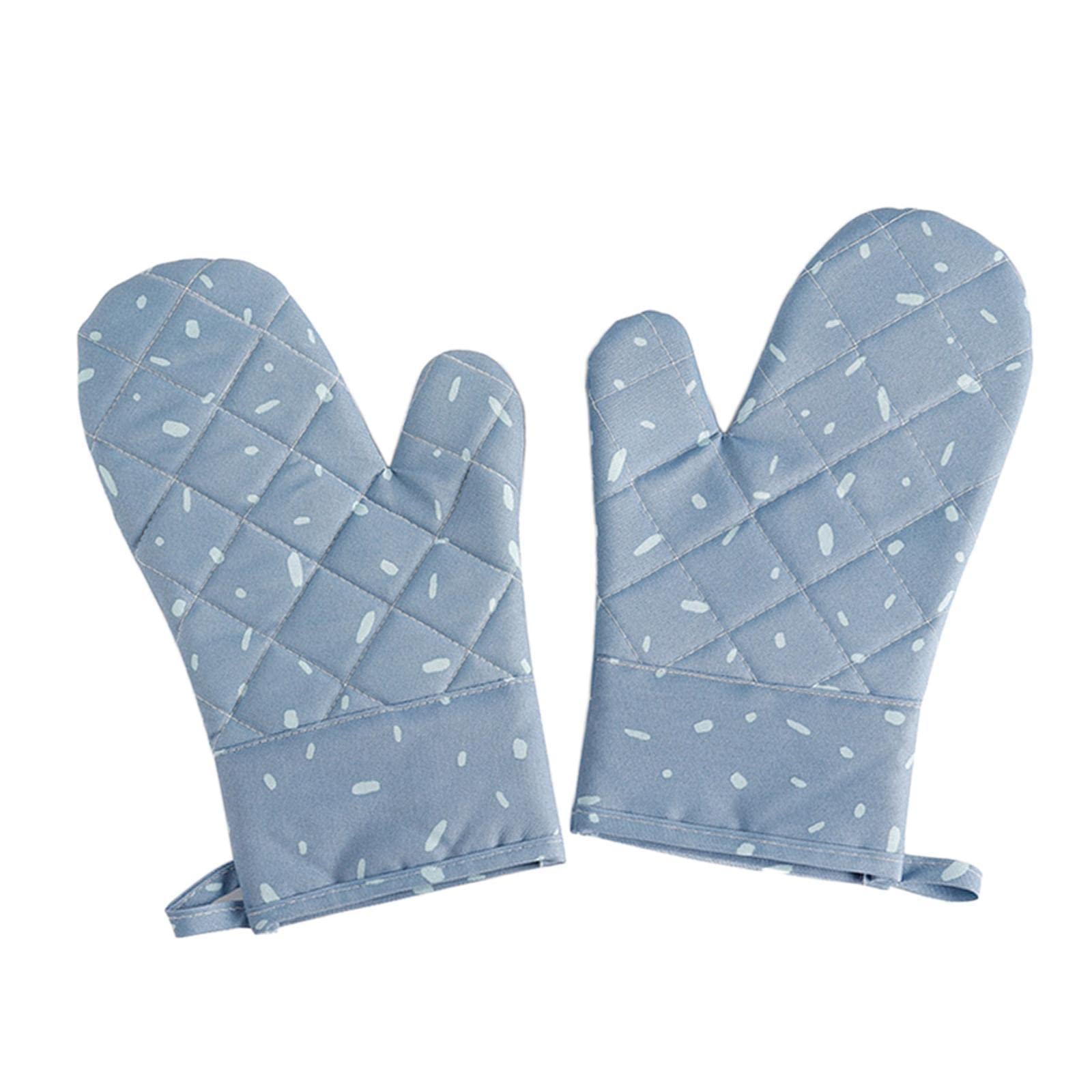 Guantes de jardinería, Manoplas de horno lona resistentes al calor(Blue)