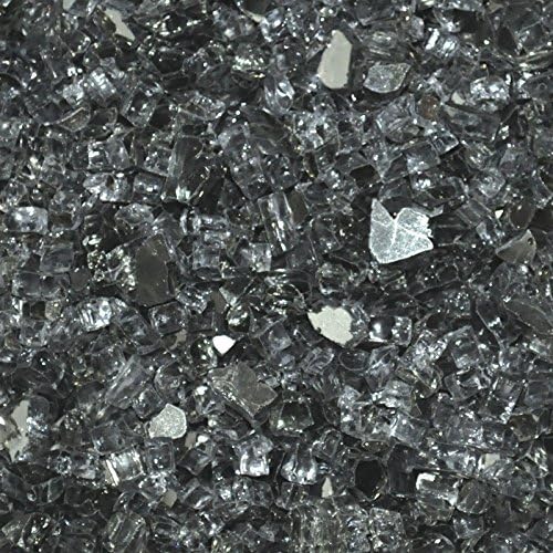 Fire Glass for Fire Pits Gray 1/4" for Reflective Glass Pellets (20Lbs)