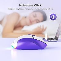 Vista 6 de MEETION Mouse inalámbrico para laptop, conectividad USB y Bluetooth, 4 DPI ajustables, recargable, mouse ergonómico para portátiles, iPad
