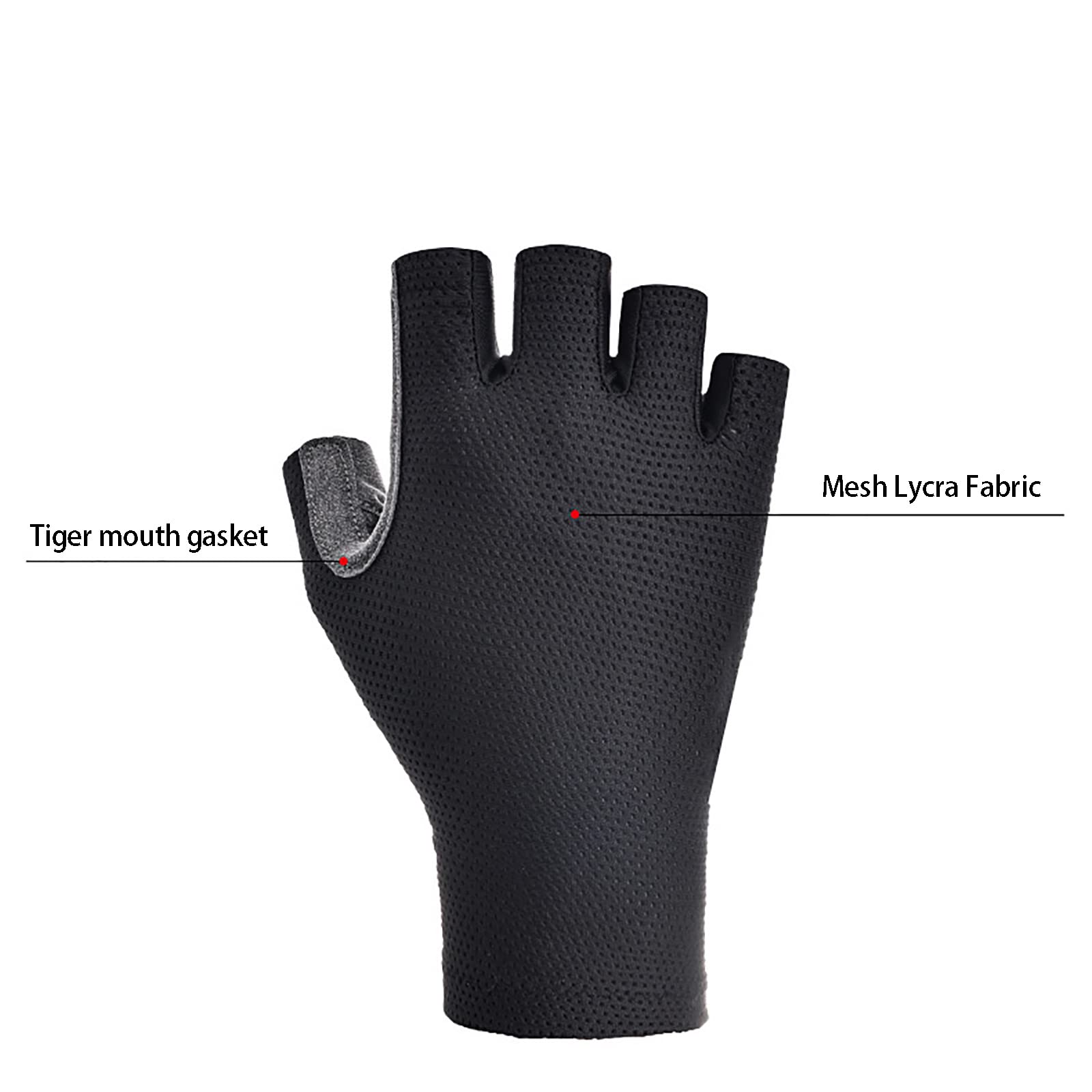 Lycra Guanti Ciclismo Senza Dita Guanti da Pesca Elastico Mezze Dita Estivi Guanti MTB per Il Ciclismo Sport all'Aria Aperta Corsa Viaggi Alpinismo Kayak Guanti Sportivi