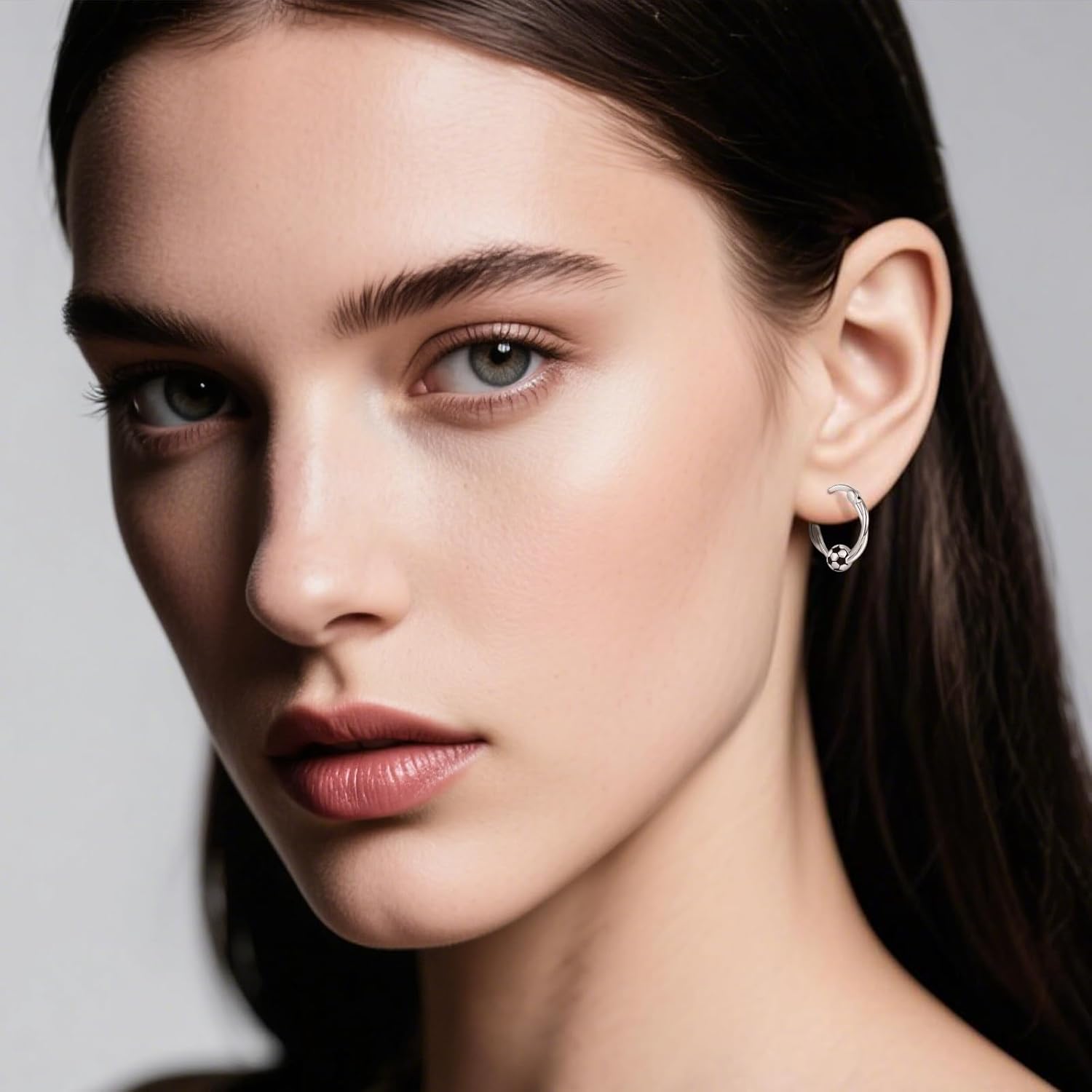 925 Sterling Silver Baseball/Football/Basketball/Volleyball Earrings Ball Hoop Earrings Cool Sports Earrings Jewelry Gifts for Women Girls Sensitive Ears - Image 4