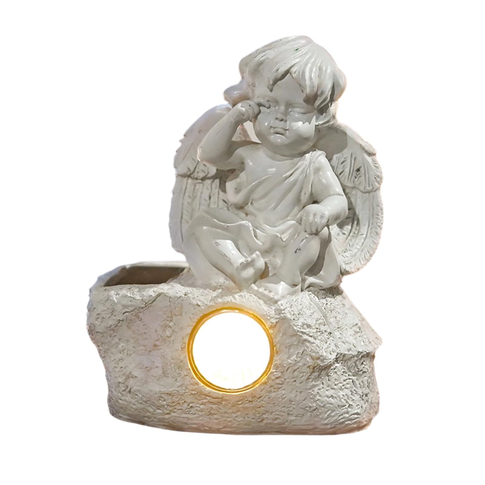 Statue ange avec lueur décoration jardin extérieur et accessoire cour