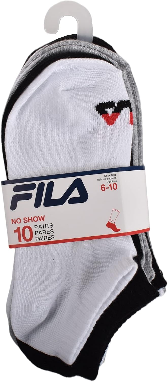Fila Women’s No Show Ankle Socks, Womens Athletic Socks, Multi Pack
