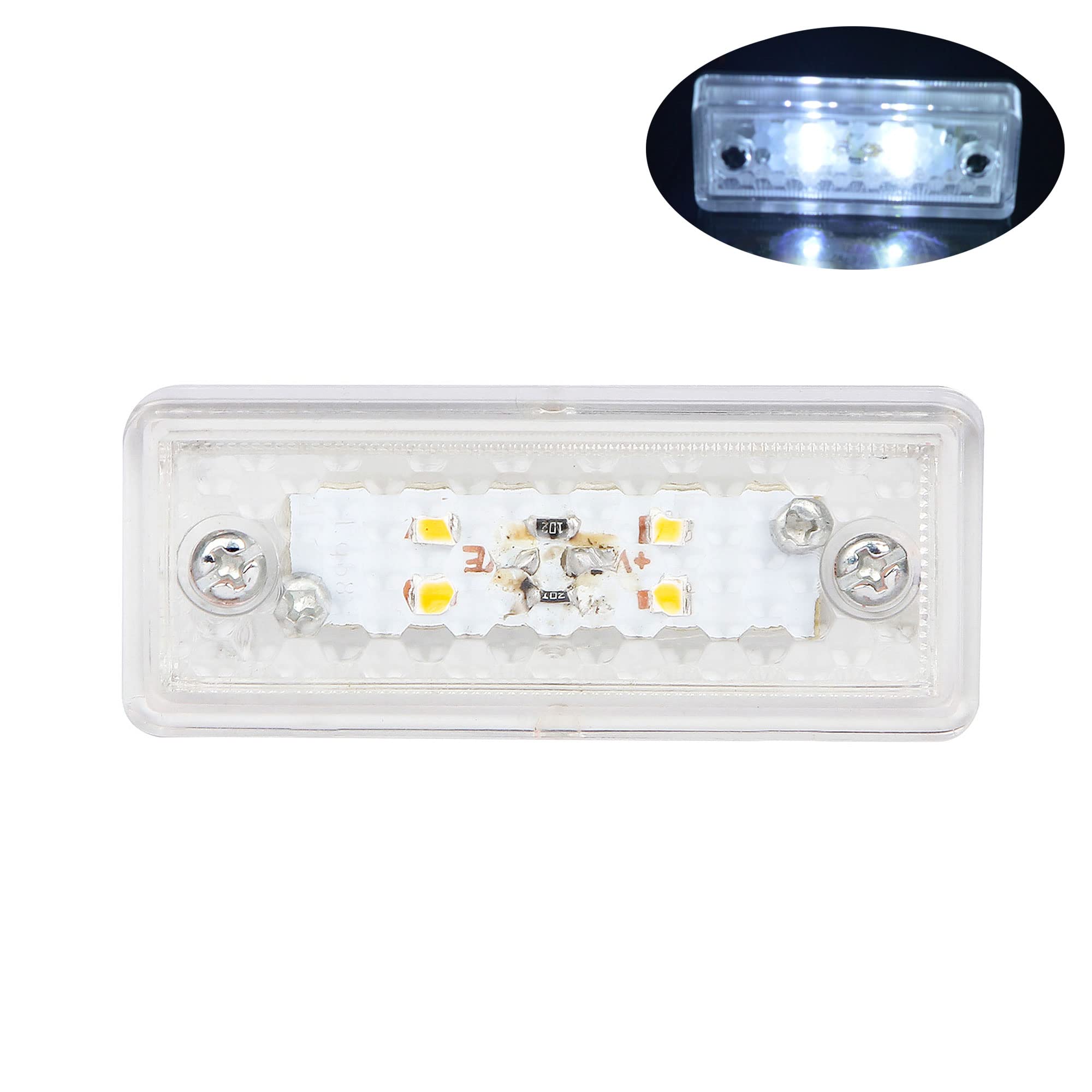 10 pezzi di luce di posizione da 3 pollici 4 luci di posizione rettangolari a LED lato rimorchio luci di posizione a goccia rosse luci di posizione a LED rettangolari, 24v (rosso/trasparente)