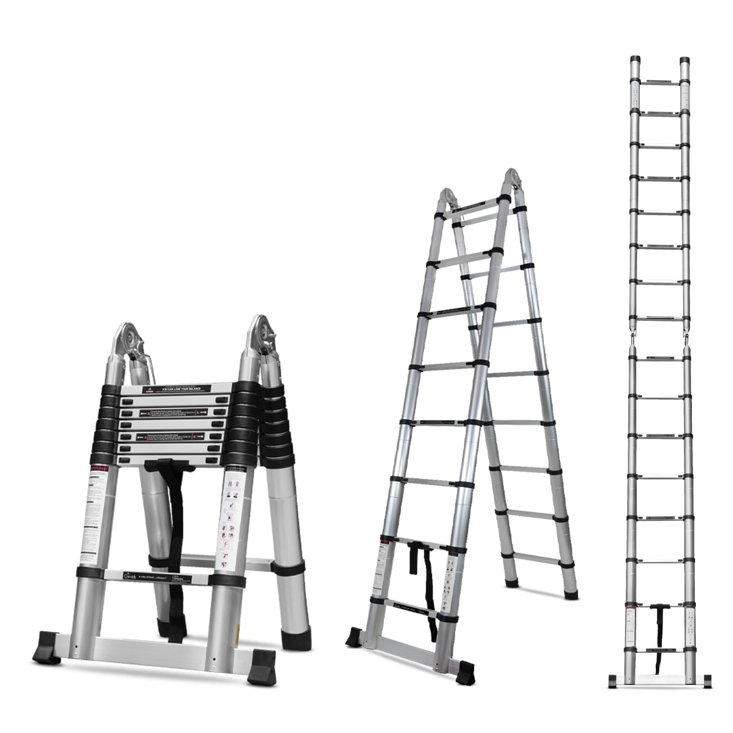 Corvids 22 ft A-Type Aluminium Telescopic Ladder, 16 Steps - Image 1