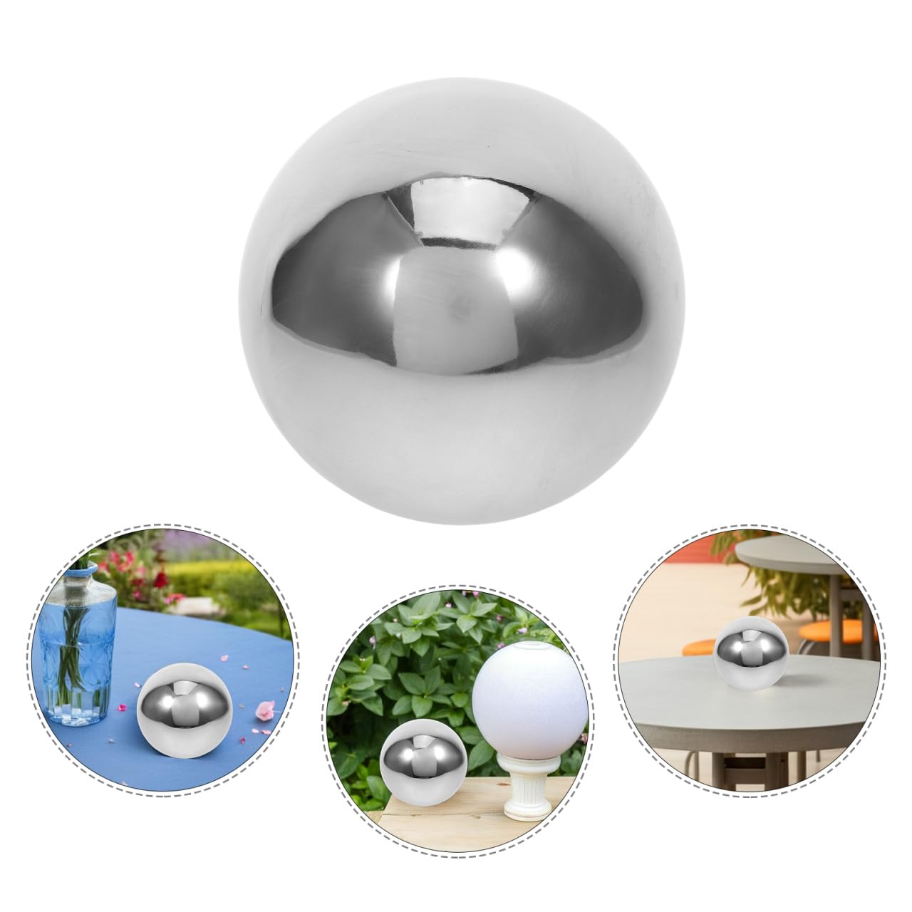 Alasum Boule Réfléchissante en Acier Inoxydable 30 CM Décoration de Jardin Boule Miroir Réfléchissante Ornement Extérieur Effet Contemporain