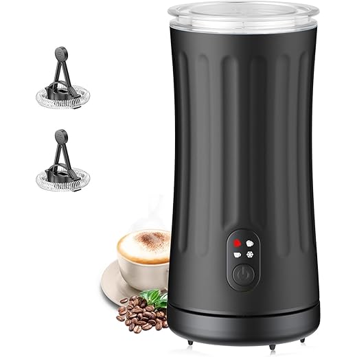 Milk Frother, 4 in 1 Electric Milk Steamer, Automatic Warm and Cold Foam frother for Coffee, Latte, Macchiato, Cappuccino, Hot Chocolate