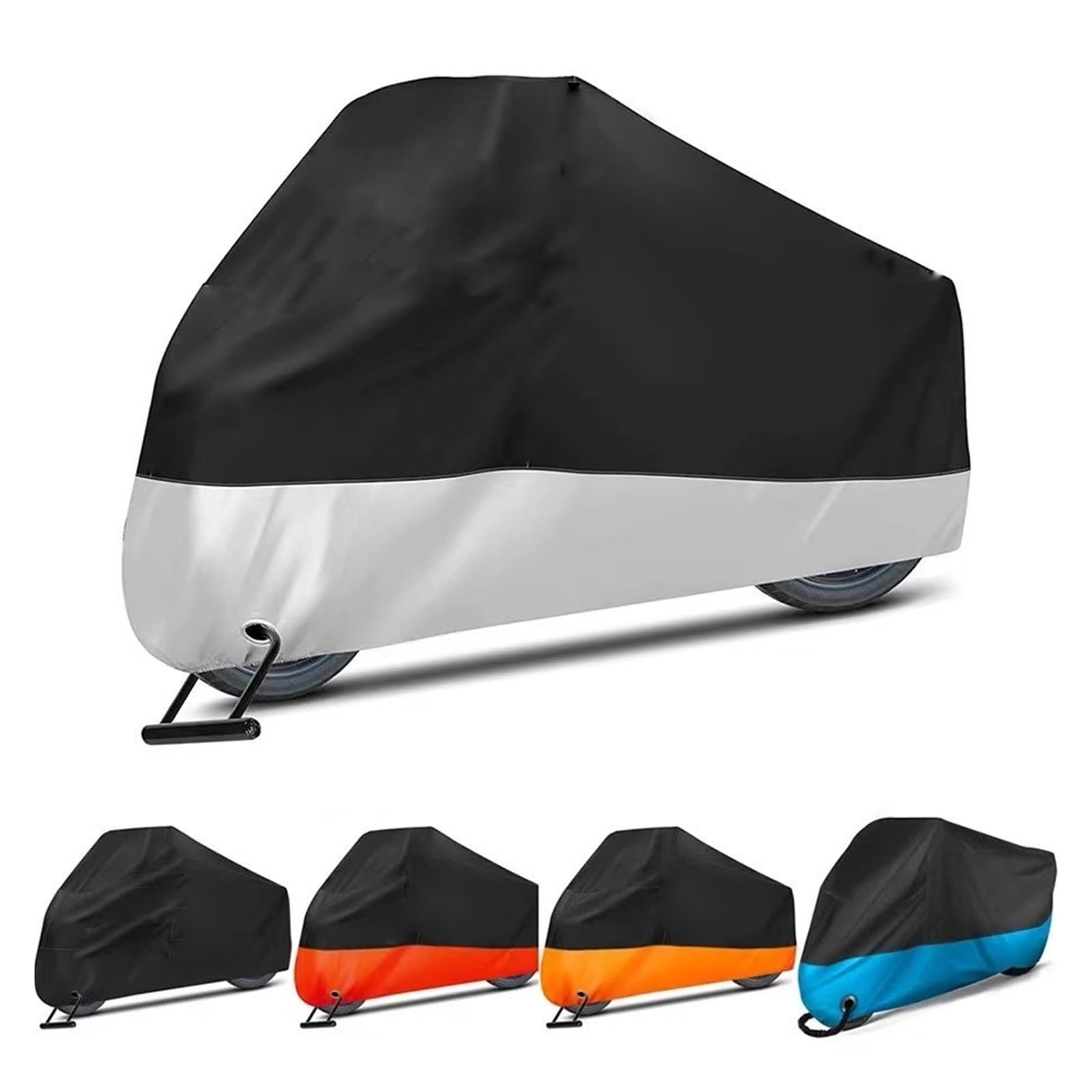 Cubre Moto Impermeable Cubierta de Motocicleta ML XL XXL XXXL XXXXL Universal al Aire Libre UV Protector Bicicleta Lluvia a Prueba de Polvo Scooter Cubre Impermeable 190T(Orange,XXXL For 221-230cm)