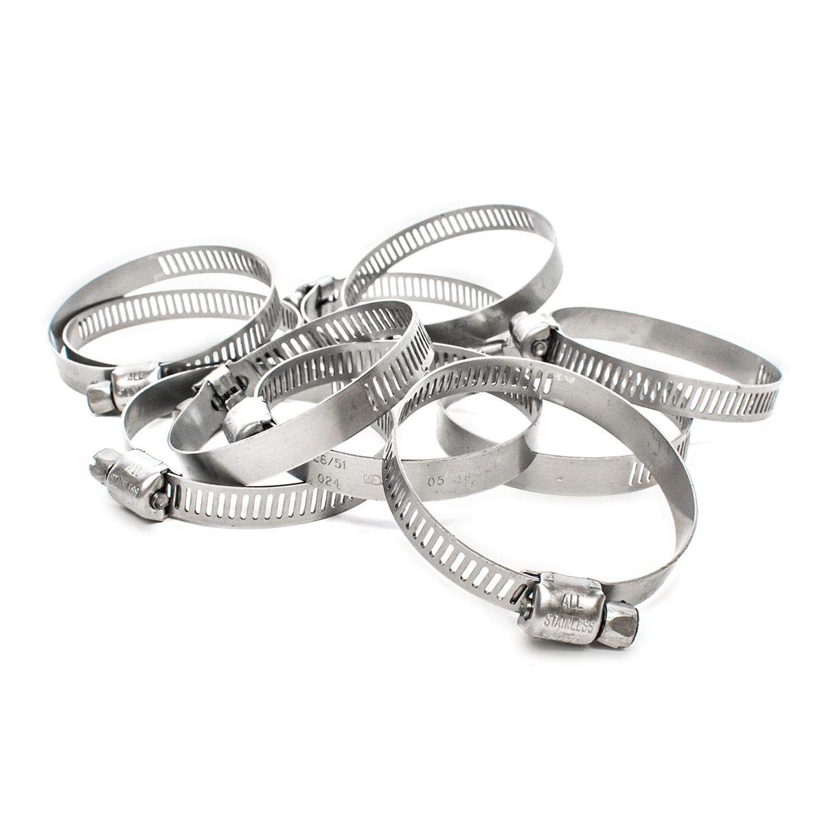 Pisces 10 Pack - 35-51mm Stainless Jubilee Clips to Fit 40mm Hose