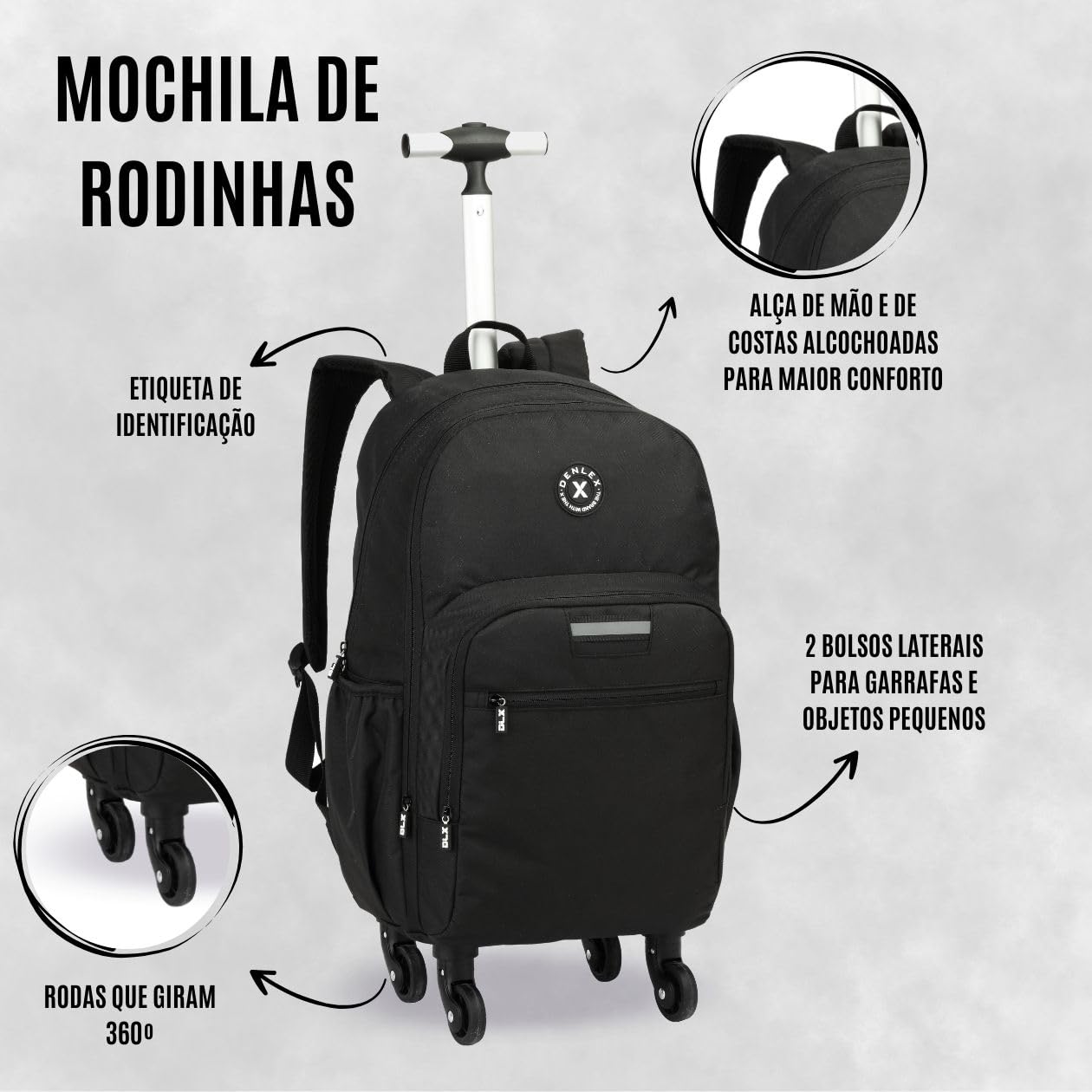 Kit Mochila Masculina Escolar Juvenil com 4 Rodinhas 360, Lancheira Térmica Adolescente e Mega Estojo, 3 Peças, Preto em promoção! Veja a oferta e mais achadinhos de Mochilas escolares 3 Hoje é o melhor dia para comprar Kit Mochila Masculina Escolar Juvenil com 4 Rodinhas 360, Lancheira Térmica Adolescente e Mega Estojo, 3 Peças, Preto com aquele preço maroto! Promoção! Aproveite a oferta! 3