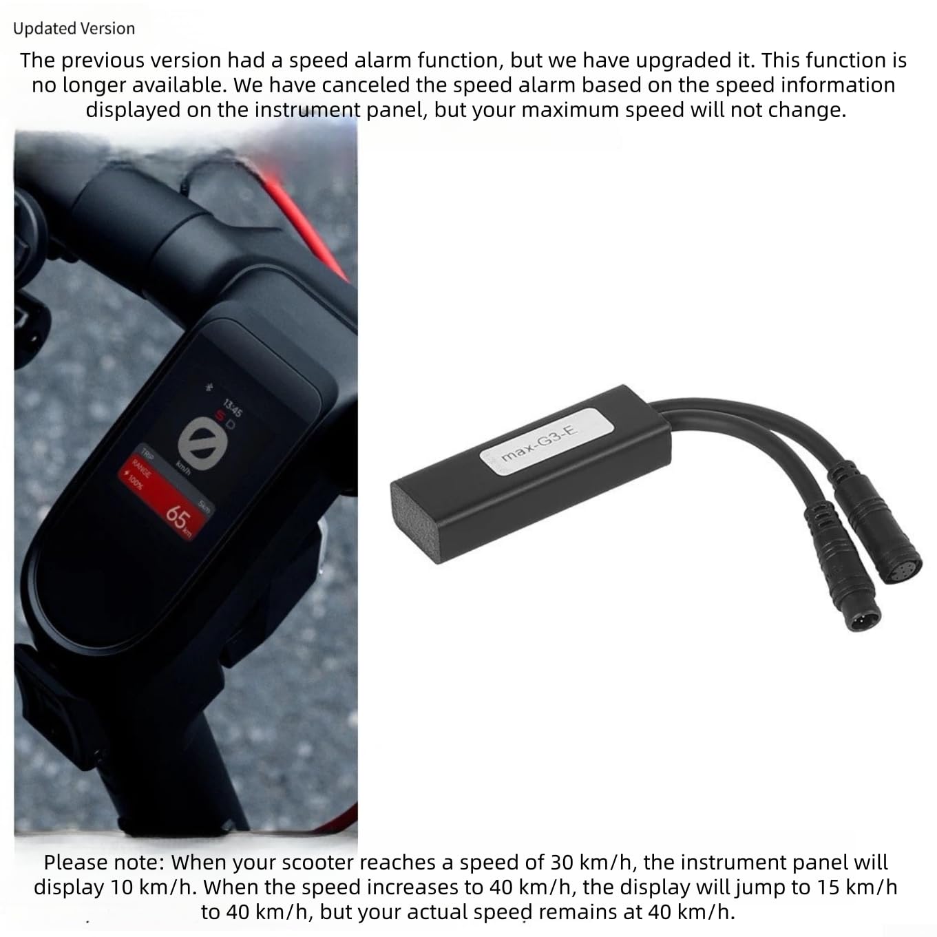 NINEBOT Max G3 Câble Boost réglable jusqu'à 40 km/h Plug and Play Double Version Boîtier en PVC noir pour trottinette électrique européenne allemande (version allemande)