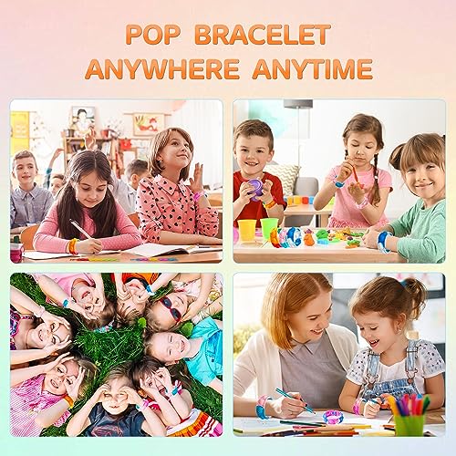 20 Stück Pop it Armbänder für Kinder Set, Anti Stress Silikonarmband, Schultüte Füllung Geschenke zur Einschulung, Mitgebsel Kindergeburtstag Kinder Party Gadgets, Armband Mädchen in Regenbogenfarben