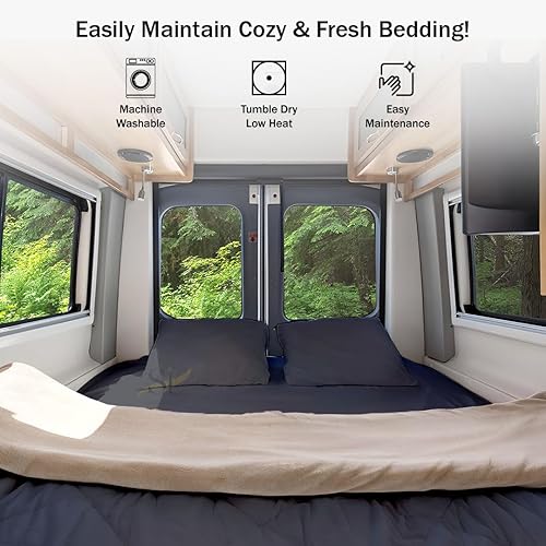 Miniatura 8 de Shreem Linen Juego de sábanas de microfibra para caravana, litera completa de 48 x 75 34 pulgadas, color gris oscuro, se adapta a colchones de hasta