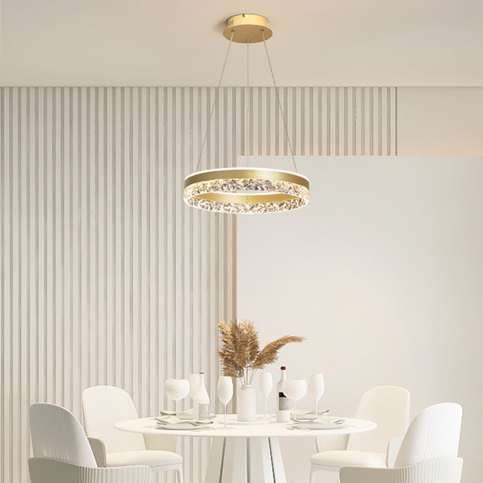 LED Pendelleuchte Esstisch mit Fernbedienung Hängend Dimmbar Hängelampe Modern Pendellampe Höhenverstellbar Aluminium für Wohnzimmer Schlafzimmer Küche Esszimmer (Weiß)