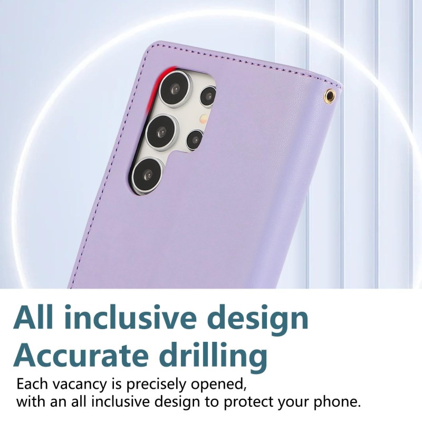 Für Galaxy S23 Crossbody Leder Handyhülle Brieftaschen-Cover (Für Galaxy S23/Weiß)