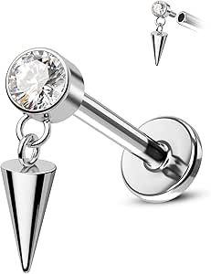 G23 Titanium navelpiercing 14G navelpiercing sieraden 10 mm helder